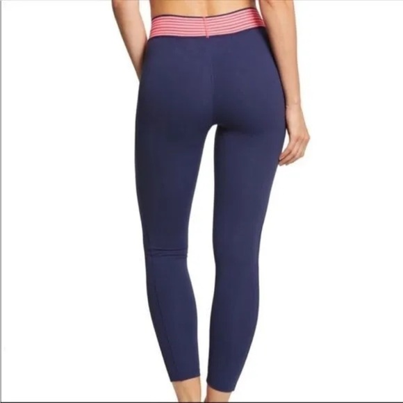 Free People Practice Makes Perfect Leggings Navigate Navy Pink Size Large - Picture 2 of 14